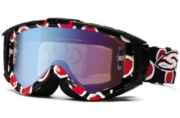 Image of Smith Optics Intake Graphic MotoSport Goggles - Black Red Dots frame, Sensor Mirror lens