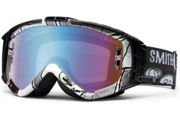 Image of Smith Optics Intake Graphic MotoSport Goggles - Black Stitches frame, Sensor Mirror lens