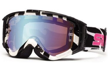 Image of Smith Optics Intake Graphic MotoSport Goggles - Black Zebrah frame, Sensor Mirror lens