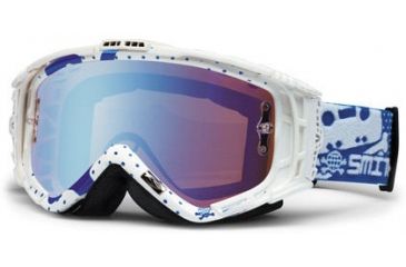 Image of Smith Optics Intake Graphic MotoSport Goggles - Blue Dangerous frame, Sensor Mirror lens