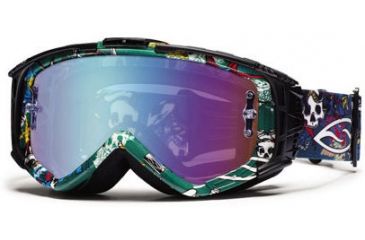 Image of Smith Optics Intake Graphic MotoSport Goggles - Emerald Ink and Daggers frame, Sensor Mirror lens