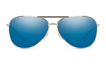 Image of Smith Serpico 2 Sunglasses, Gold Frame, ChromaPop Polarized Blue Mirror Lens, SE2CPUGMGD