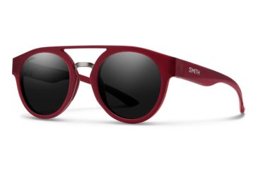 Image of Smith Range Sunglasses, Matte Crystal Deep Maroon Frame, Chromapop Black Lens, 201270LPA506N