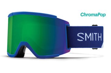 Image of Smith Squad XL ChromaPop Goggles Men's, Klein Blue Split/ChromaPop Everyday Green Mirror SQX2CPGKBB18