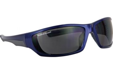 Image of Smith &amp; Wesson Performance Shooting Glasses, Blue Frame, Smoke Lens SW10120C