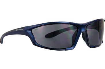 Image of Smith &amp; Wesson Performance Shooting Glasses, Blue Frame, Smoke Lens SW10220C