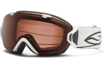Image of Smith Optics I/OS Snow Goggles - White Frame w/ Polarized Rose Copper and Blue Sensor Lens IS7EPWT12