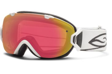 Image of Smith Optics I/OS Snow Goggles - White Frame w/ Red Sensor and Platinum Lens IS7RZWT12