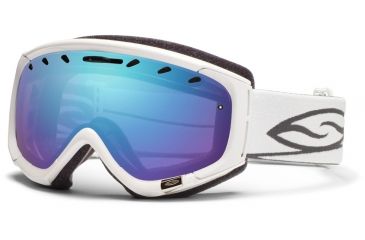 Image of Smith Optics Phenom Snow Goggles - White Frame w/ Blue Sensor Lens PH6ZWT12