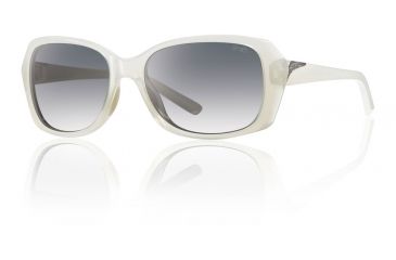 Image of Smith Optics Womens Facet Sunglasses - Vintage White Frame w/ Gray Green Lens FAPCGNVW