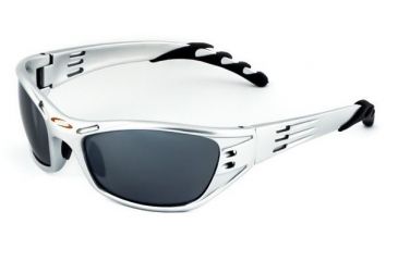 Image of Sos Wraps / Hurricane Sunglasses, Frame - Tr90 Aluminum Silver, Lens - Pc Decenter Smoke-fm