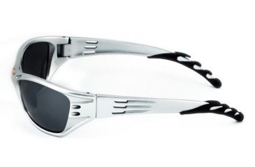 Image of Sos Wraps / Hurricane Sunglasses, Frame - Tr90 Aluminum Silver, Lens - Pc Decenter Smoke-fm