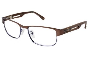Image of Sperry Top-Sider Assateague Single Vision Prescription Eyeglasses - Frame DARK BROWN/NAVY, Size 53/17mm SPASSATEAGUE02