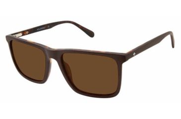 Image of Sperry Top-Sider SOUTHPORT Sunglasses - Frame BROWN HORN, Lens Color Solid Brown, Size 56/17mm SPSOUTHPORT01