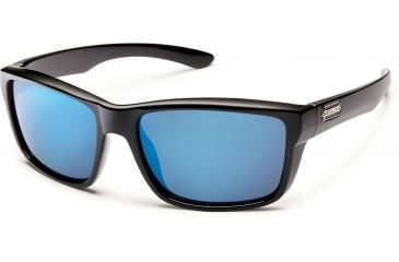 Image of Suncloud Polarized Optics Mayor Sunglasses-Black-Polarized Blue Mirror