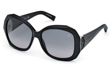 Image of Swarovski SK0034 Sunglasses - Shiny Black Frame Color, Gradient Smoke Lens Color