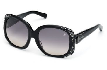 Image of Swarovski SK0042 Sunglasses - Shiny Black Frame Color, Gradient Smoke Lens Color