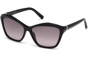 Image of Swarovski SK0135 Sunglasses - Shiny Black Frame Color, Smoke Lens Color