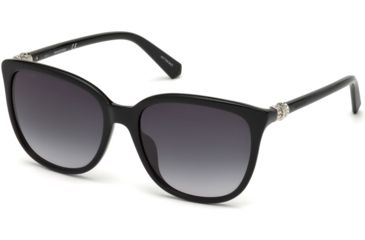 Image of Swarovski SK0146-H Sunglasses - Shiny Black Frame, Gradient Smoke Lenses, 56 mm Lens Diameter SK0146-H5601B