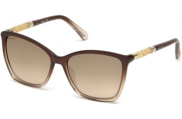 Image of Swarovski SK0148 Sunglasses - Shiny Dark Brown Frame Color, Brown Mirror Lens Color