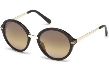 Image of Swarovski SK0153 Sunglasses - Shiny Dark Brown Frame Color, Brown Mirror Lens Color