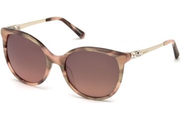 Image of Swarovski SK0155 Sunglasses - Shiny Pink Frame Color, Brown Mirror Lens Color