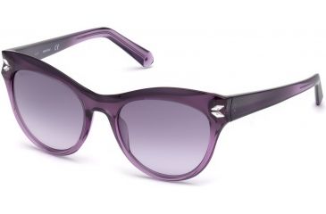 Image of Swarovski SK0171 Sunglasses - Shiny Lilac Frame Color, Gradient Or Mirror Violet Lens Color