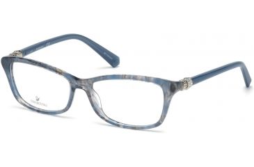 Image of Swarovski SK5243 Eyeglass Frames - Shiny Blue Frame Color