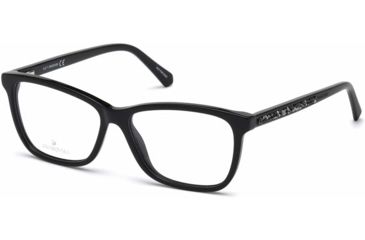 Image of Swarovski SK5265-F Prescription Eyeglasses - Shiny Black Frame, Shiny Black Lenses, 54 mm Lens Diameter SK5265-F54001