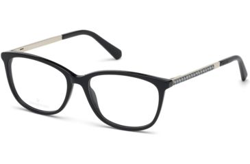 Image of Swarovski SK5308-F Eyeglass Frames - Shiny Black Frame, Shiny Black Lenses, 53 mm Lens Diameter SK5308-F53001
