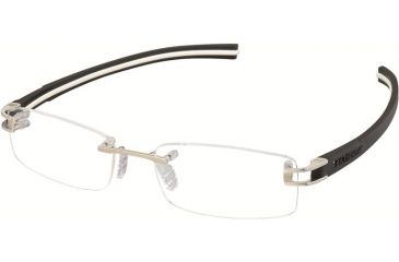 Image of Tag Heuer 7642 Bifocal Prescription Eyeglasses, Pure Frame - Black/White Temples Frame, Clear Lens-7642-003BI