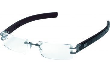 Image of Tag Heuer L-Type Eyeglasses, Anthracite Ceramic Frame/Alligator Matte Black Plum Temples, Clear Lens 0112-003