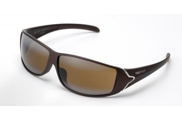 Image of Tag Heuer Racer Sunglasses, Sand Polished Frame/Brown Temples, Brown Outdoor Lens 9204-702