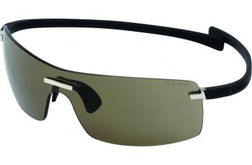 Image of Tag Heuer Rimless Curve Sunglasses, Shiny Palladium Frame/Black Temples, Brown Outdoor Lens 5102-201