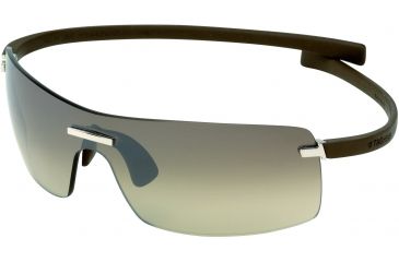 Image of Tag Heuer Rimless Curve Sunglasses, Shiny Palladium Frame/Havana Temples, Gradient Brown Outdoor Lens 5102-202