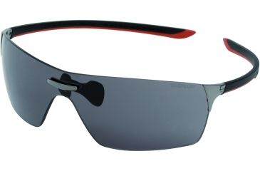 Image of Tag Heuer Squadra Sunglasses, Dark Frame/Black Red Temples, Grey Outdoor Lens 5501-104
