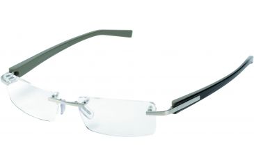 Image of Tag Heuer Trends Eyeglasses, Brushed Frame/Beige Striped Temples, Clear Lens 8103-005
