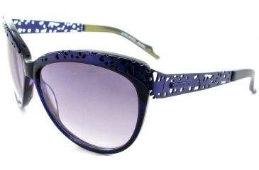 Image of Thierry Mugler Bi Focal Sunglasses 10206 Purple-Chartreuse-Mat Purple Frame, Women, 59-13-125 10206-C3BF