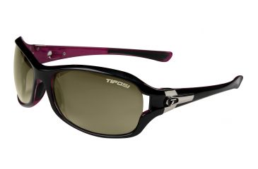 Image of Tifosi Dea Sunglasses - Gloss Black &amp; Pink Frame, Smoke Gradient/GT/AC Red Lenses 0090203208