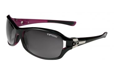 Image of Tifosi Dea Sunglasses - Gloss Black &amp; Pink Frame, Smoke Gradient/AC Red/Clear Lenses 0090103206