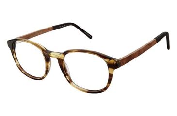 Image of TLG NU020 Eyeglass Frames - Frame Brown Horn, Size 47/20mm LYNU02003