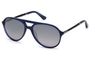 Image of Tod's TO0095 Sunglasses - Shiny Blue Frame Color, Gradient Smoke Lens Color