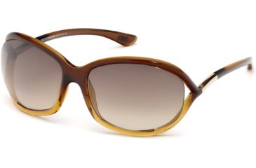 Image of Tom Ford FT0008 Sunglasses - Dark Brown Frame Color, Gradient Brown Lens Color