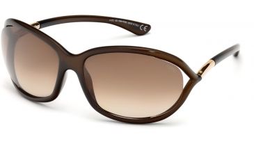 Image of Tom Ford FT0008 Sunglasses - Shiny Dark Brown Frame Color, Gradient Brown Lens Color