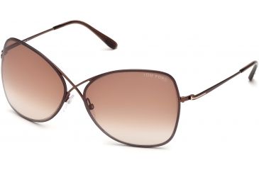 Image of Tom Ford FT0250 Sunglasses - Shiny Dark Brown Frame Color, Gradient Brown Lens Color