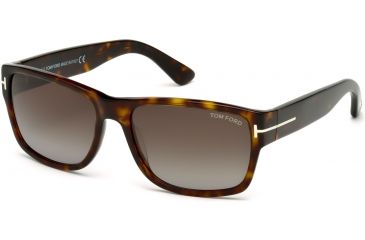 Image of Tom Ford FT0445 Sunglasses - Dark Havana Frame Color, Gradient Smoke Lens Color