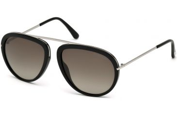 Image of Tom Ford FT0452 Sunglasses - Shiny Black Frame Color, Gradient Roviex Lens Color