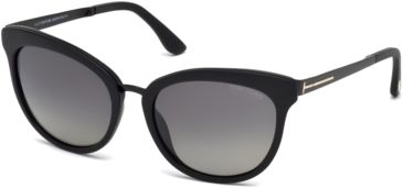 Image of Tom Ford FT0461 Sunglasses - Matte Black Frame Color, Smoke Polarized Lens Color