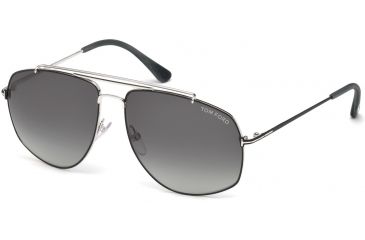 Image of Tom Ford FT0496 Sunglasses - Shiny Rhodium Frame Color, Smoke Lens Color