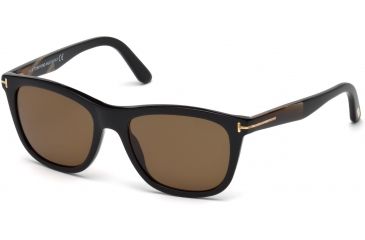 Image of Tom Ford FT0500 Sunglasses - Shiny Black Frame Color, Brown Polarized Lens Color